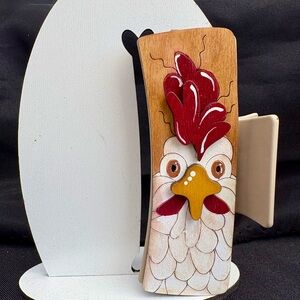 Artisan Rooster Hair Clip - Brown, Red, and Yellow